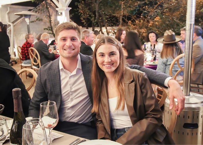 Couple at dinner table